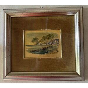 Vtg Miniature Venice Framed Litho 23K Gold Sheet Edizioni D'Arte Authenticated